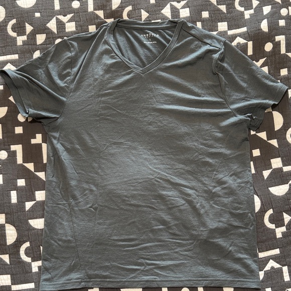 Men's V-Neck Gray T-Shirt - Picture 1 of 3